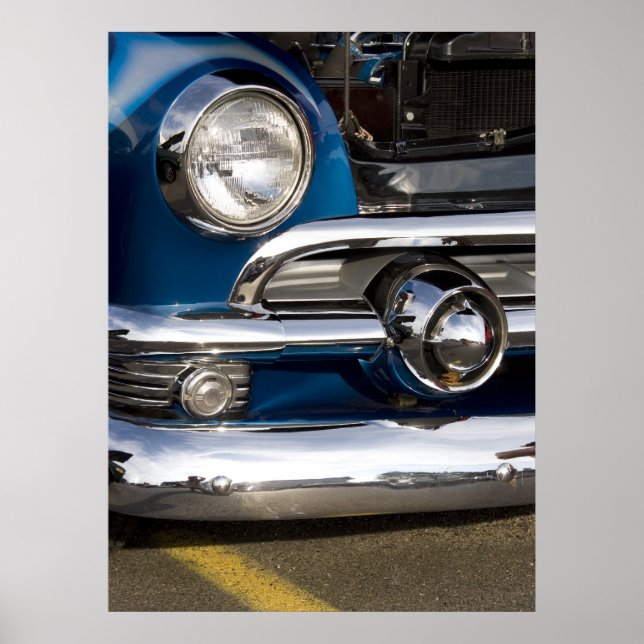 Classic Car Chrome Closeup Poster (Front)