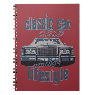 classic car club vintage old car lover gift notebook