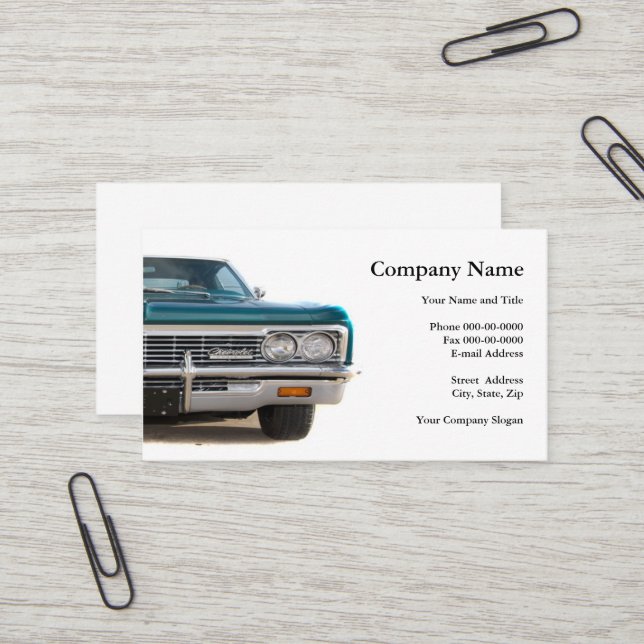 Classic Car Collector Business Card (Front/Back In Situ)