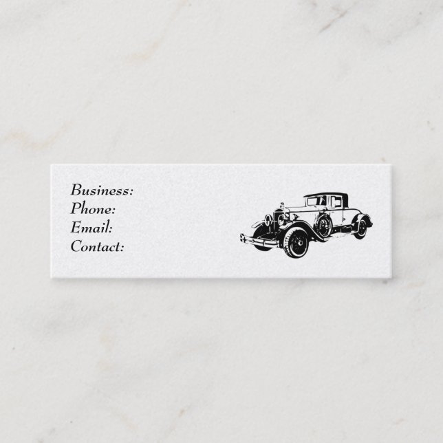 Classic Car - Coupe Mini Business Card (Front)