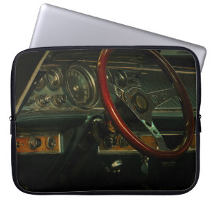 Classic Car Dashboard Steering Wheel Laptop Sleeve