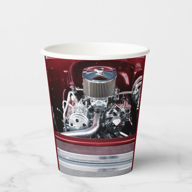 Classic Car Engine Paper Cups (Front)