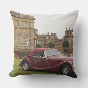 Classic car exhibition, Blenheim Palace Throw Pillow