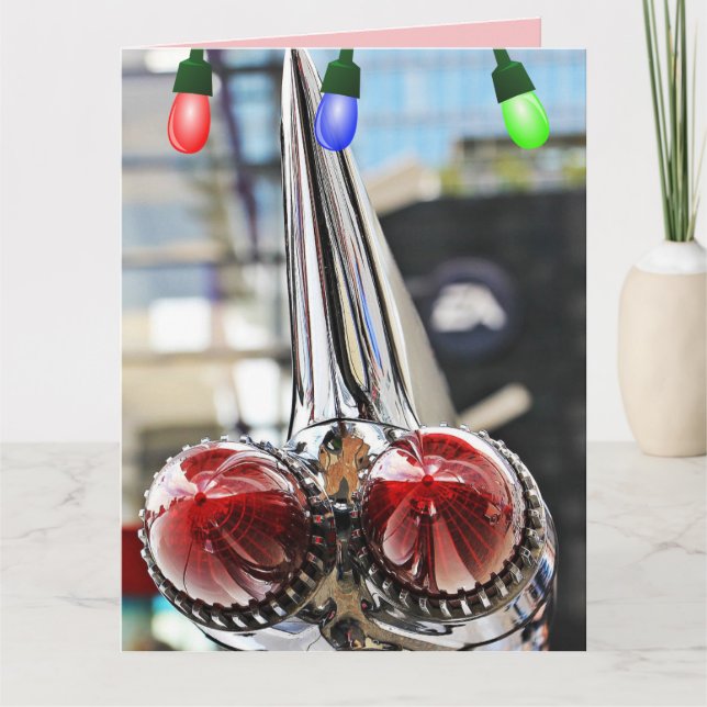 CLASSIC CAR FINS CADDY CHRISTMAS CARDS (Front)