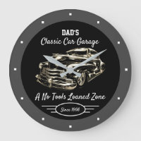Classic Car Garage Dad's or Anyone's Name Black