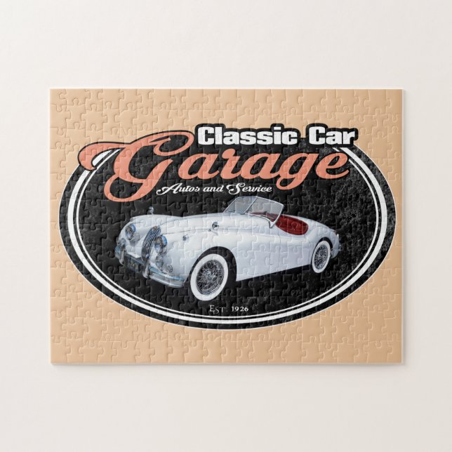 Classic Car Garage Jag Jigsaw Puzzle (Horizontal)