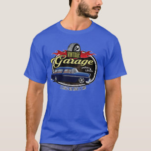 Classic Car Garage with Blue Nomad gift T-Shirt