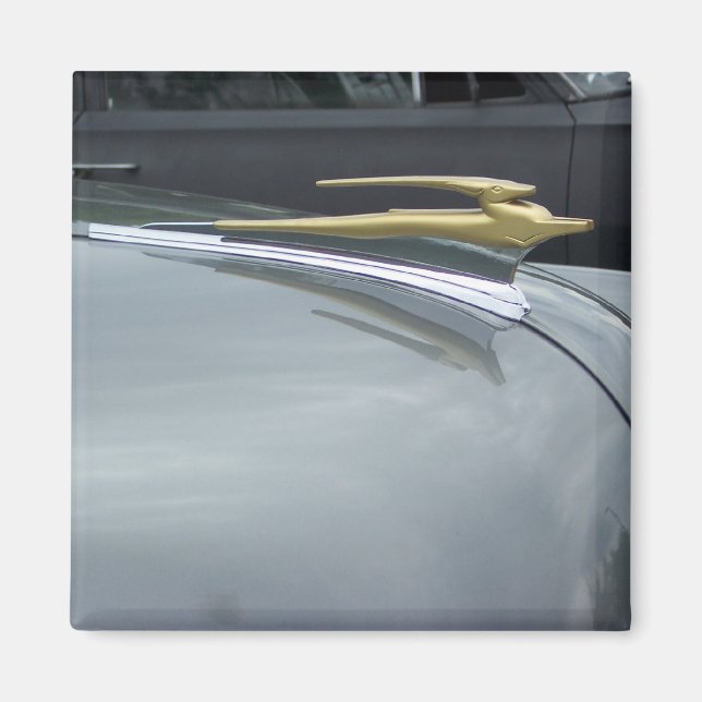 classic car golden hood ornament magnet (Front)