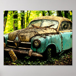 Classic Car Graveyard   Hansa Borg Ward Poster