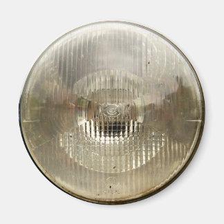 Classic car headlamp with round clear glass lens magnet