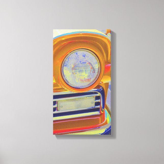 Classic car headlight pop art canvas print (Front)