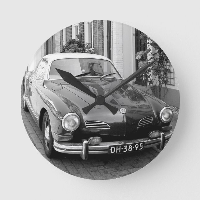 Classic car Karmann Ghia Round Clock (Front)