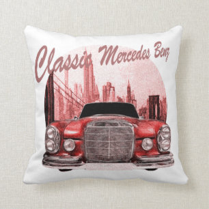 Classic Car Mercedes Benz Throw Pillow