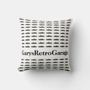 Classic Car Pattern #11 @ Garysretrogarage w/text Throw Pillow