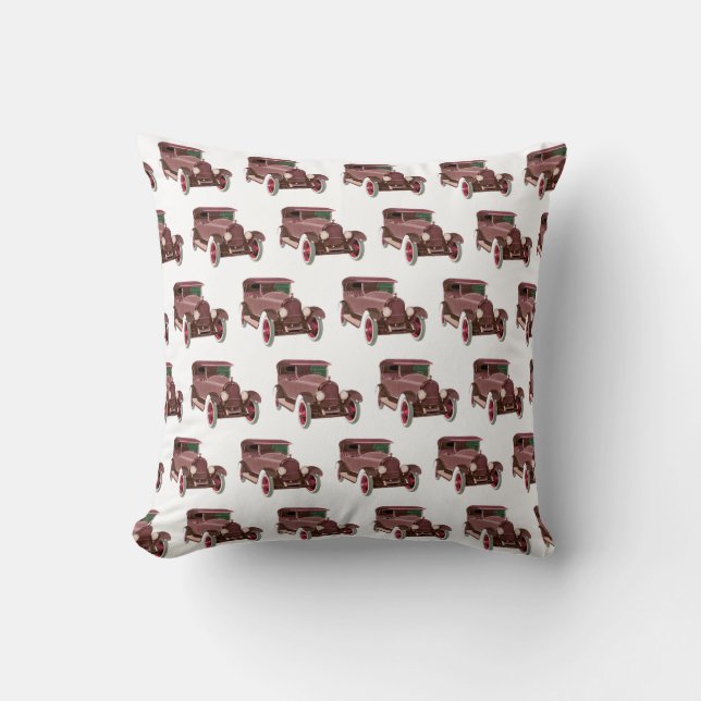 Classic Car Pattern #4 @ Garysretrogarage Throw Pillow (Front)