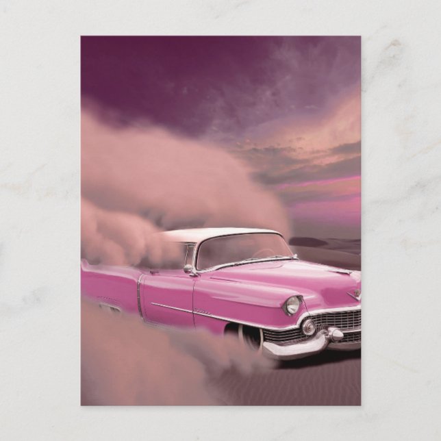 CLASSIC CAR PINK POSTCARDS (Front)