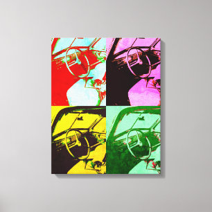 Classic car pop art canvas print