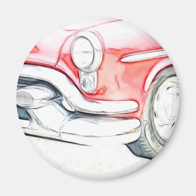 Classic Car red Magnet (Front)