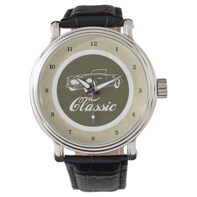 Classic Car Retro Automobile 1950s Convertible Watch (Front)