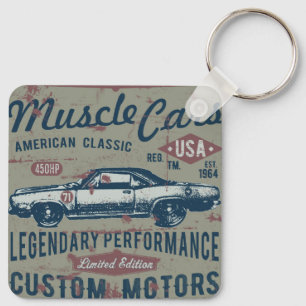Classic Car Retro Keychain