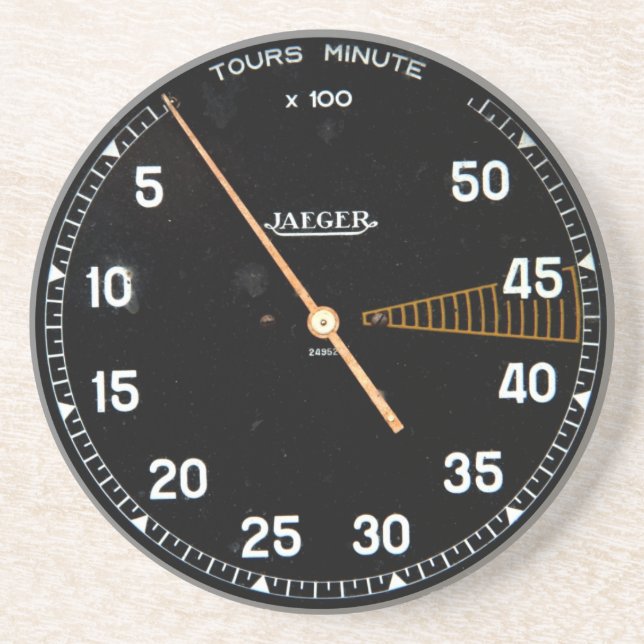 Classic car rev counter, vintage tachometer gauge coaster (Front)