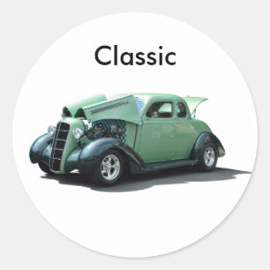 Classic Car Round Sticker