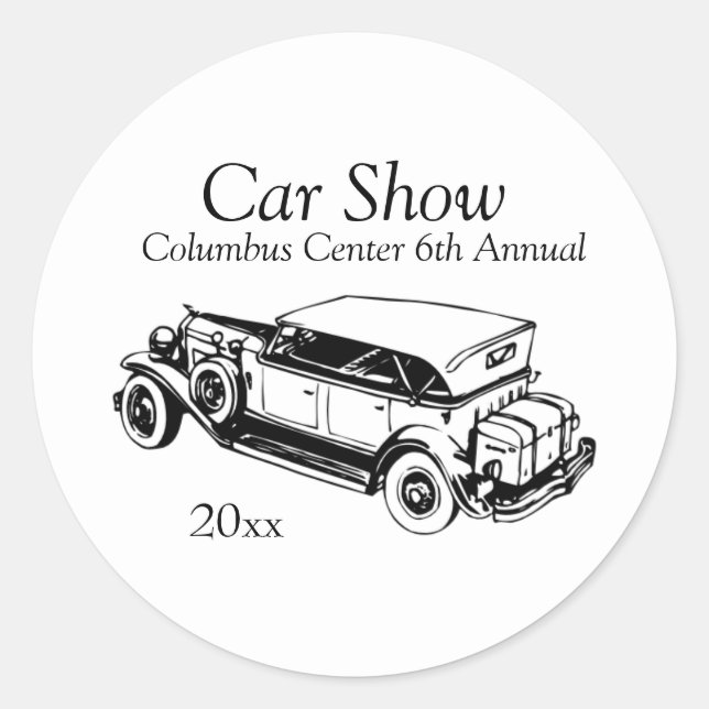 Classic Car Show Stickers Customize (Front)