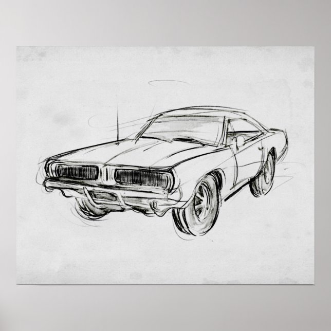 Classic Car Sketch IV Poster (Front)
