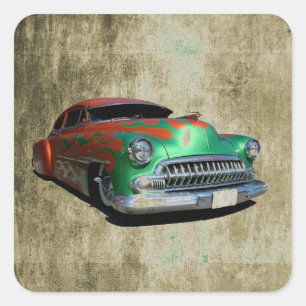 Classic Car Square Sticker
