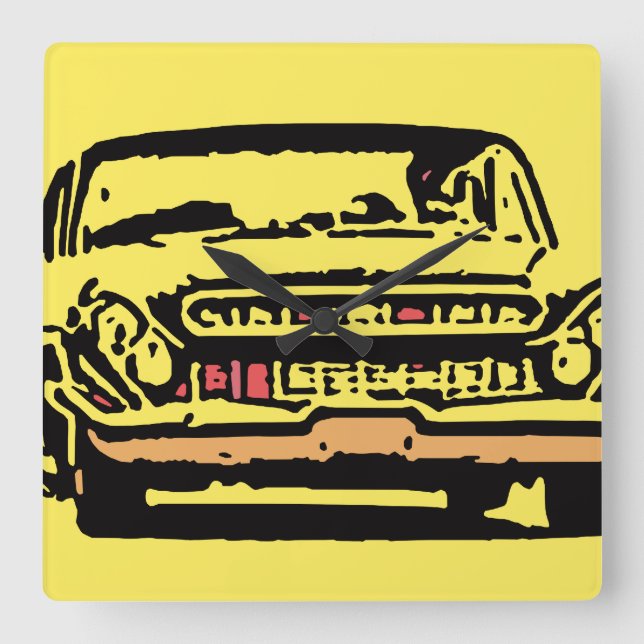 Classic car square wall clock (Front)