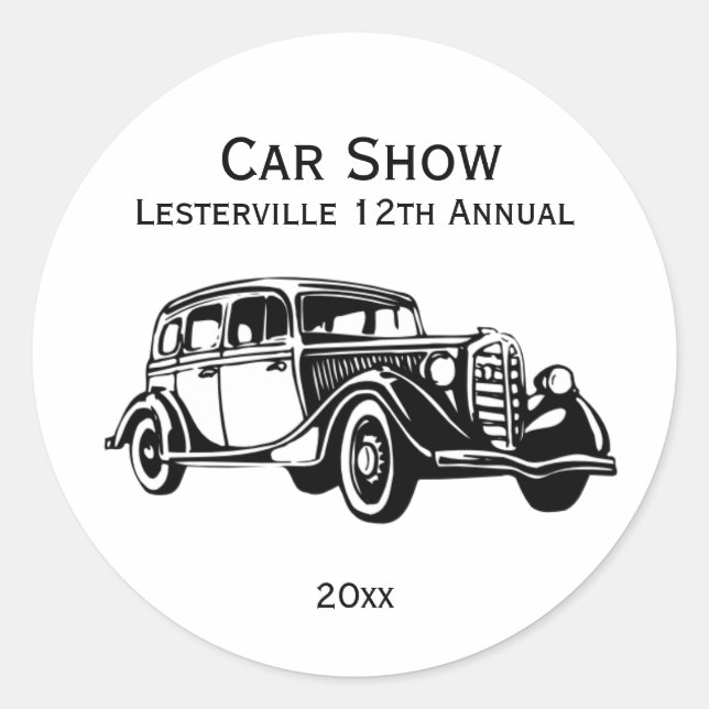 Classic Car Stickers Customize (Front)