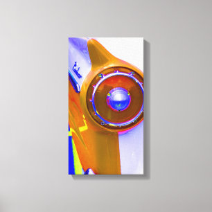 Classic car tail light pop art canvas print