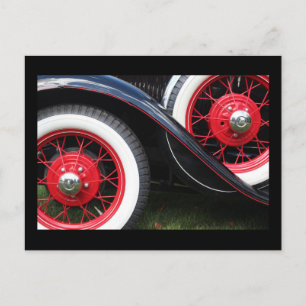Classic car tire postcard