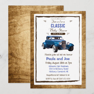 Classic Car Vintage Baby Shower Invitation