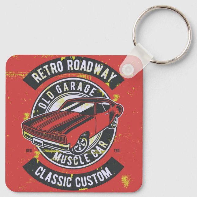 Classic Car Vintage Keychain (Back)