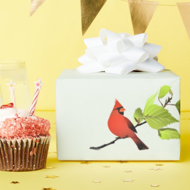 Classic Cardinal Songbird Gift Wrapping Paper (Birthday Party)