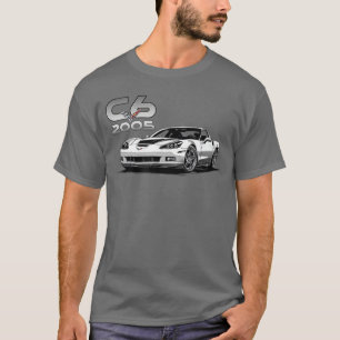 CLASSIC CARS 2005 C6 VETTE WHITE MUSCLE CAR SPORTS T-Shirt