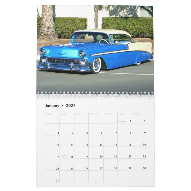Classic Cars 2012 Calendar (Jan 2027)