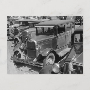 Classic Cars Greensboro, Georgia 1940s Postcard