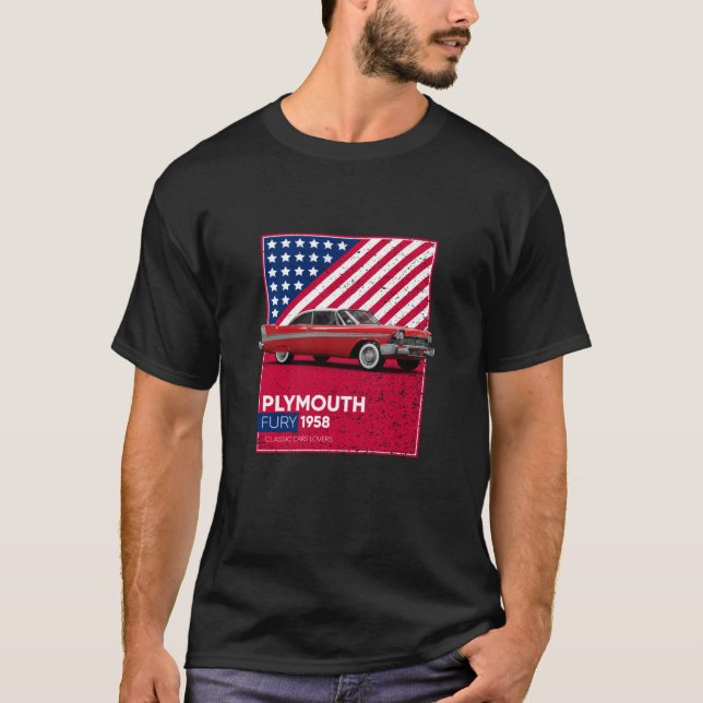 Classic Cars Plymouth Fury 1958 T-Shirt (Front)