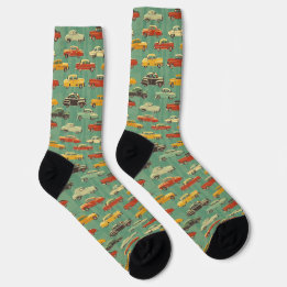 Classic Cars Trendy Vintage Midcentury Socks
