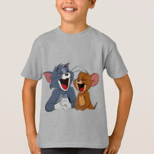 Classic Cartoon Cat and Mouse Best Friends Laughin T-Shirt