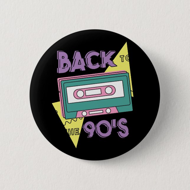 Classic Cassette From 90s Nostalgia 2 Inch Round Button (Front)