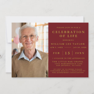 CLASSIC CELEBRATION OF LIFE MEMORIAL INVITATION
