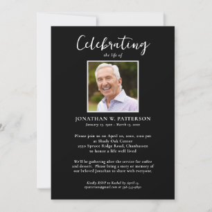 Classic Celebration of Life Photos Custom Poem Invitation