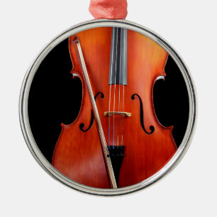 Classic cello on black metal ornament