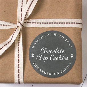 Classic Chalkboard Personalized Baking Gift Round Sticker