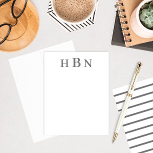 Classic Charcoal Personalized Monogram Initials Card