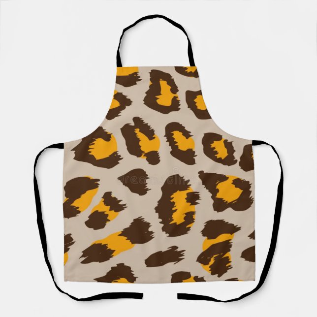 Classic Cheetah Print Pattern Kitchen Apron (Front)