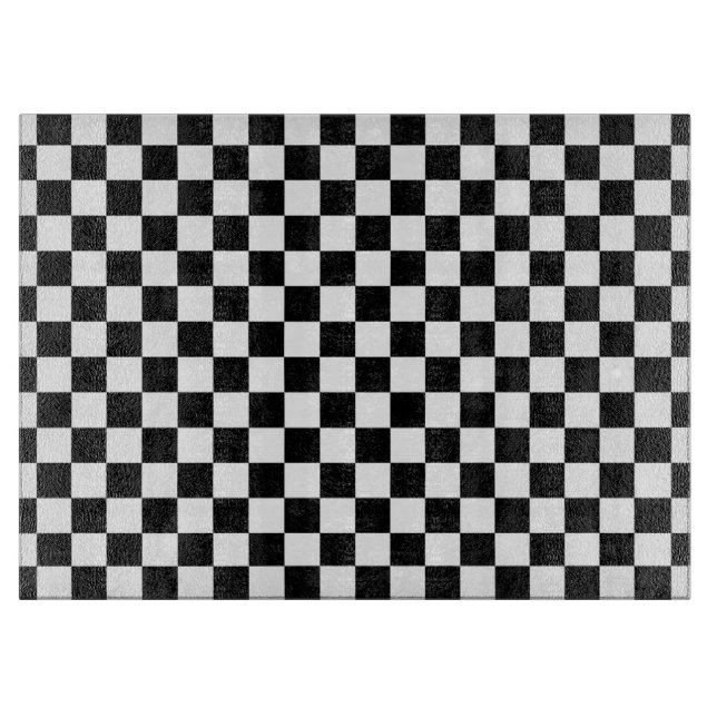 Classic Chequerboard Black White Pattern Cutting Board (Front)